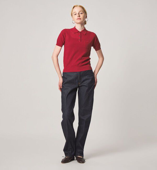 STEVEN ALAN「＜Steven Alan＞スクエア ジャガード ポロニット」|ニット・セーター|