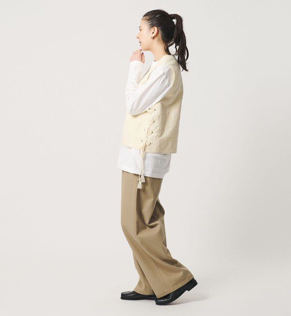 BEAUTY&YOUTH UNITED ARROWS「コットン エンブロイダリー キルティング レースアップ ベスト」|ベスト・ジレ|