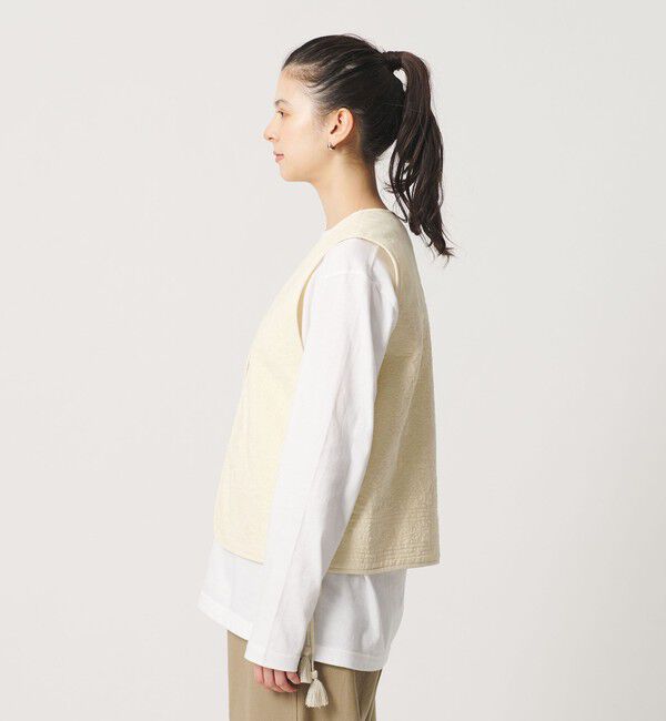 BEAUTY&YOUTH UNITED ARROWS「コットン エンブロイダリー キルティング レースアップ ベスト」|ベスト・ジレ|