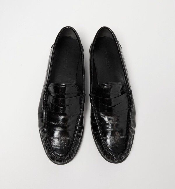 BEAUTY&YOUTH UNITED ARROWS「レザーライク エンボス ギャザー ローファー」|ローファー|