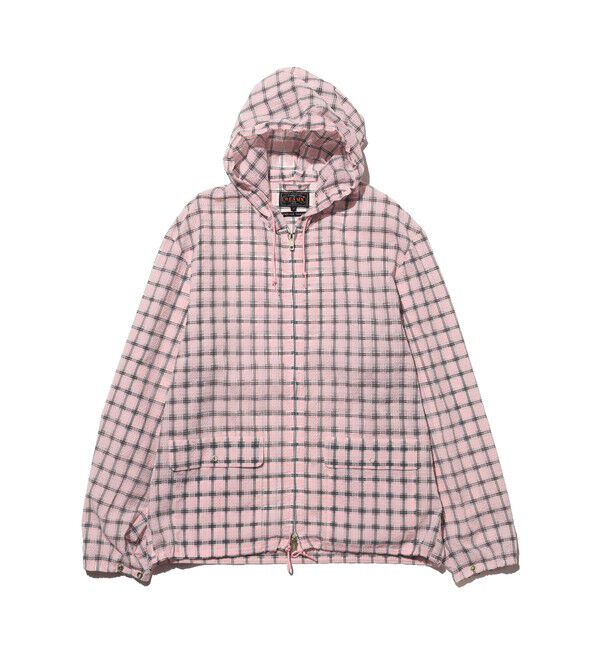 BEAMS PLUS「Swing Jacket Hoodie Nylon Airy Plaid」|ブルゾン・スタジャン|PINK