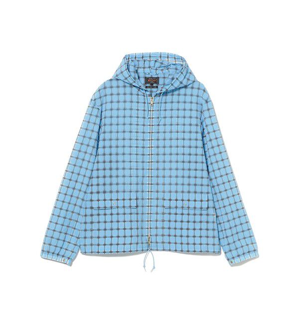BEAMS PLUS「Swing Jacket Hoodie Nylon Airy Plaid」|ブルゾン・スタジャン|