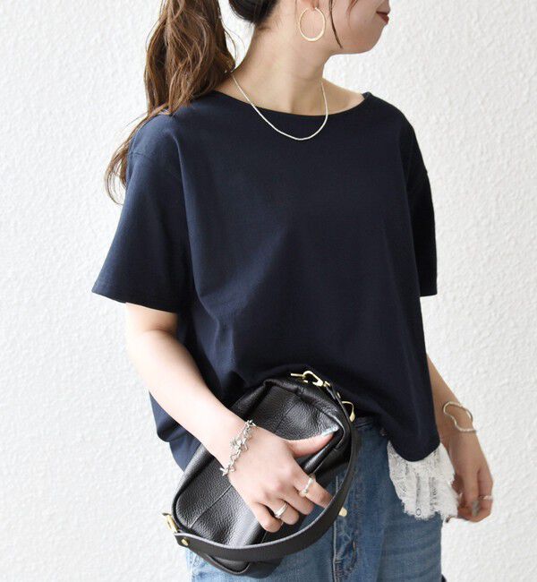 SHIPS any「SHIPS any:〈洗濯機可能〉レース ヘム アシンメトリー ショートスリーブ TEE」|Tシャツ・カットソー|
