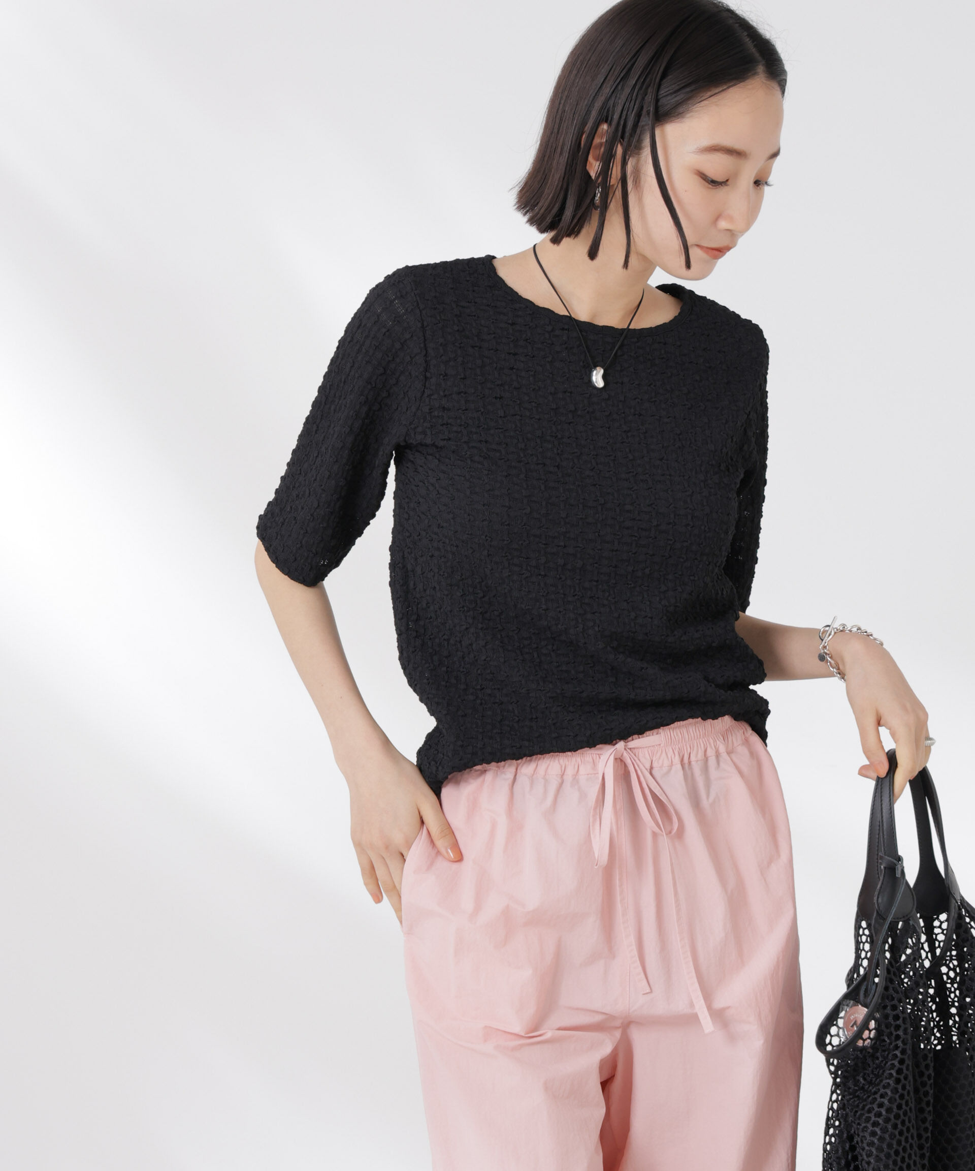 NANO universe「カットサッカークルーネックTシャツ」|Tシャツ・カットソー|