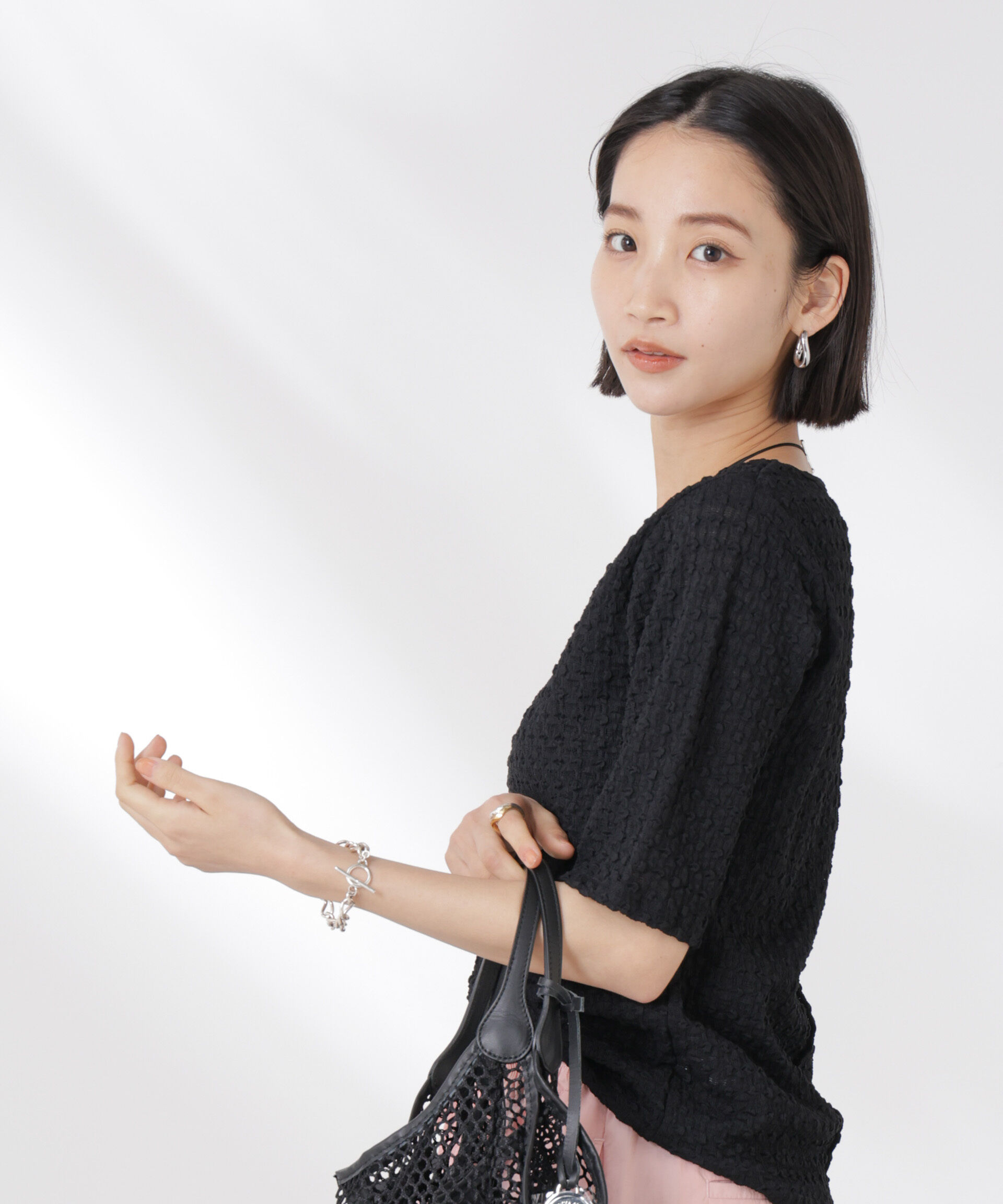 NANO universe「カットサッカークルーネックTシャツ」|Tシャツ・カットソー|