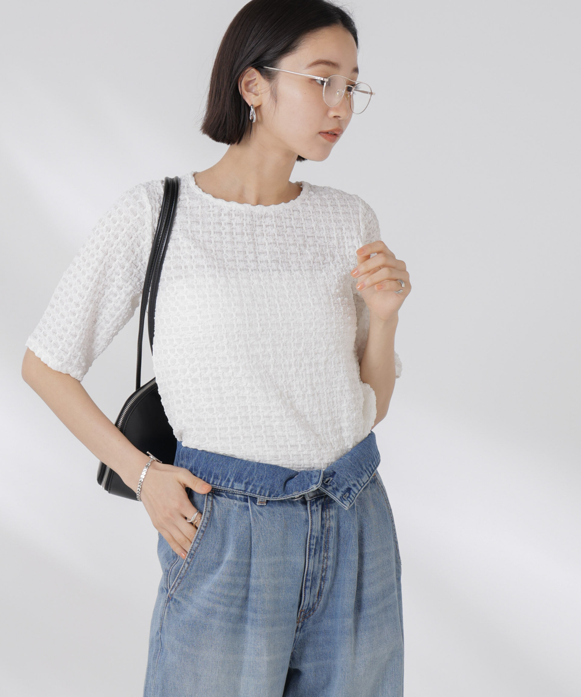 NANO universe「カットサッカークルーネックTシャツ」|Tシャツ・カットソー|アイボリー7