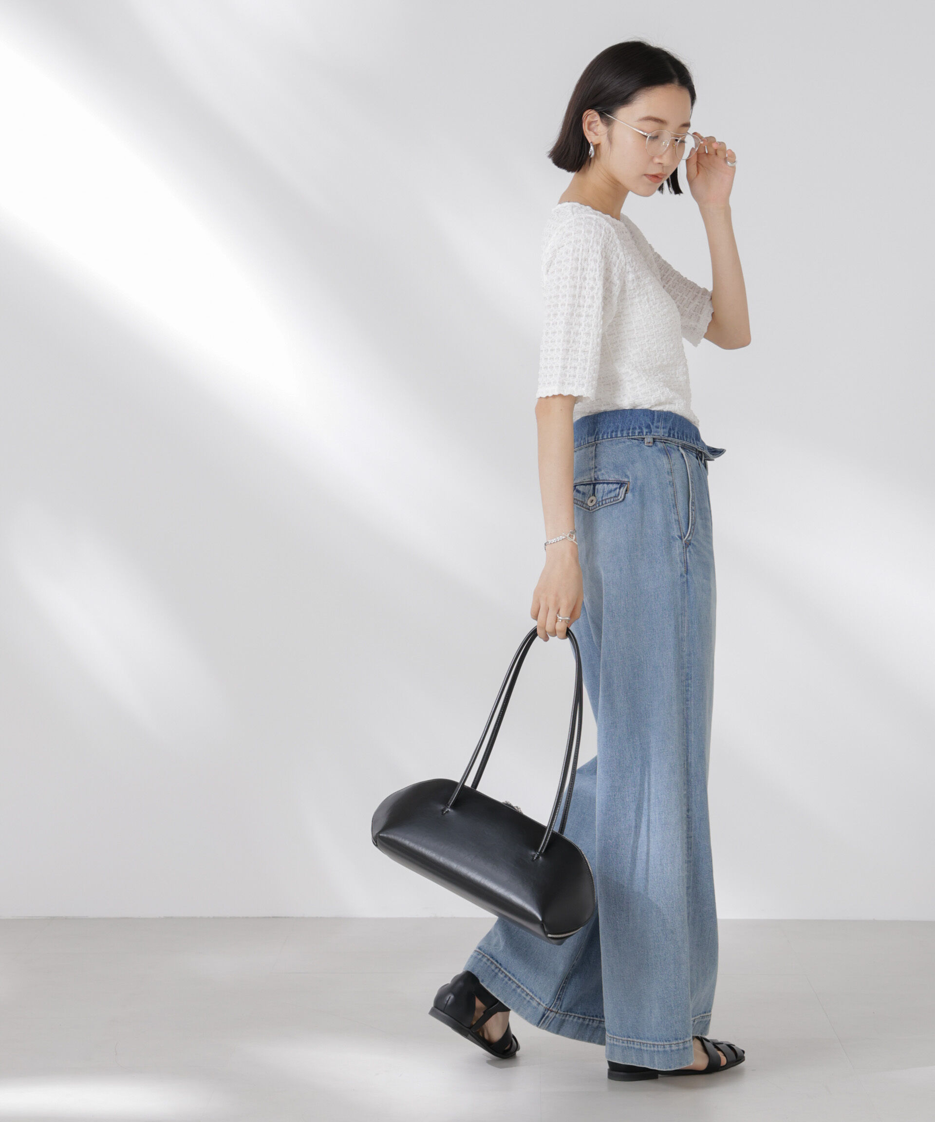 NANO universe「カットサッカークルーネックTシャツ」|Tシャツ・カットソー|
