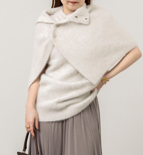 NOLLEY'S sophi「ウール混ヘアリー片開きポンチョ」|ニット・セーター|