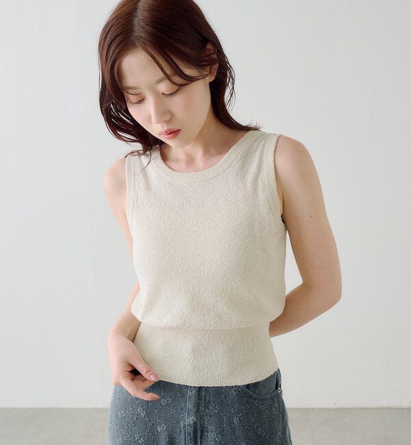  「【新色追加/6色展開】ブークレニットタンク」|キャミソール|
