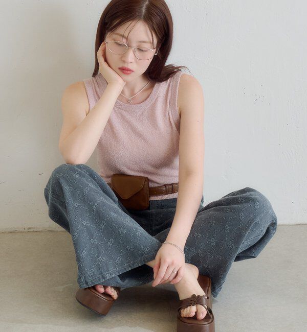  「【新色追加/6色展開】ブークレニットタンク」|キャミソール|