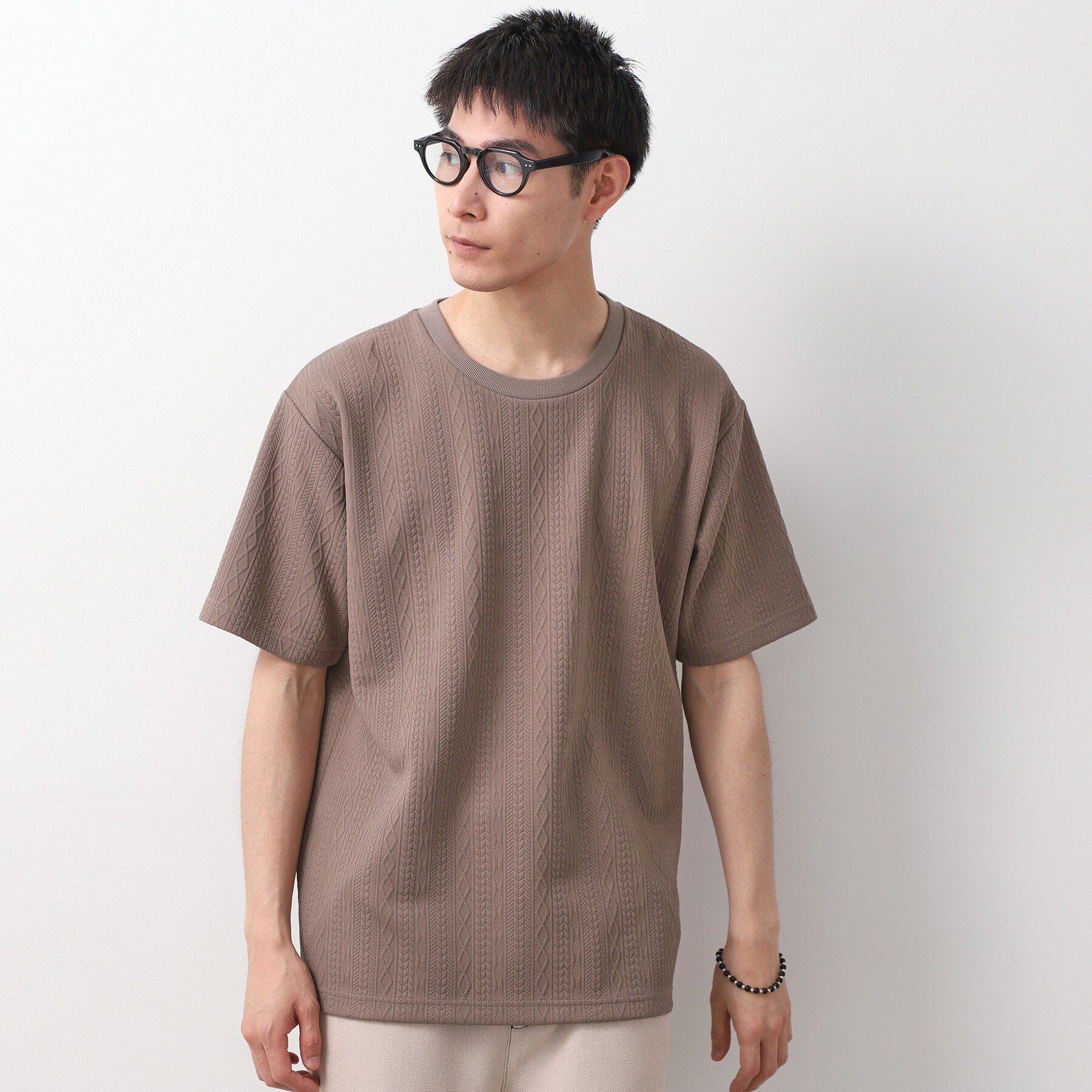 THE SHOP TK「ライトフクレジャカード 半袖Tシャツ 洗濯機OK」|Tシャツ・カットソー|モカブラウン(042