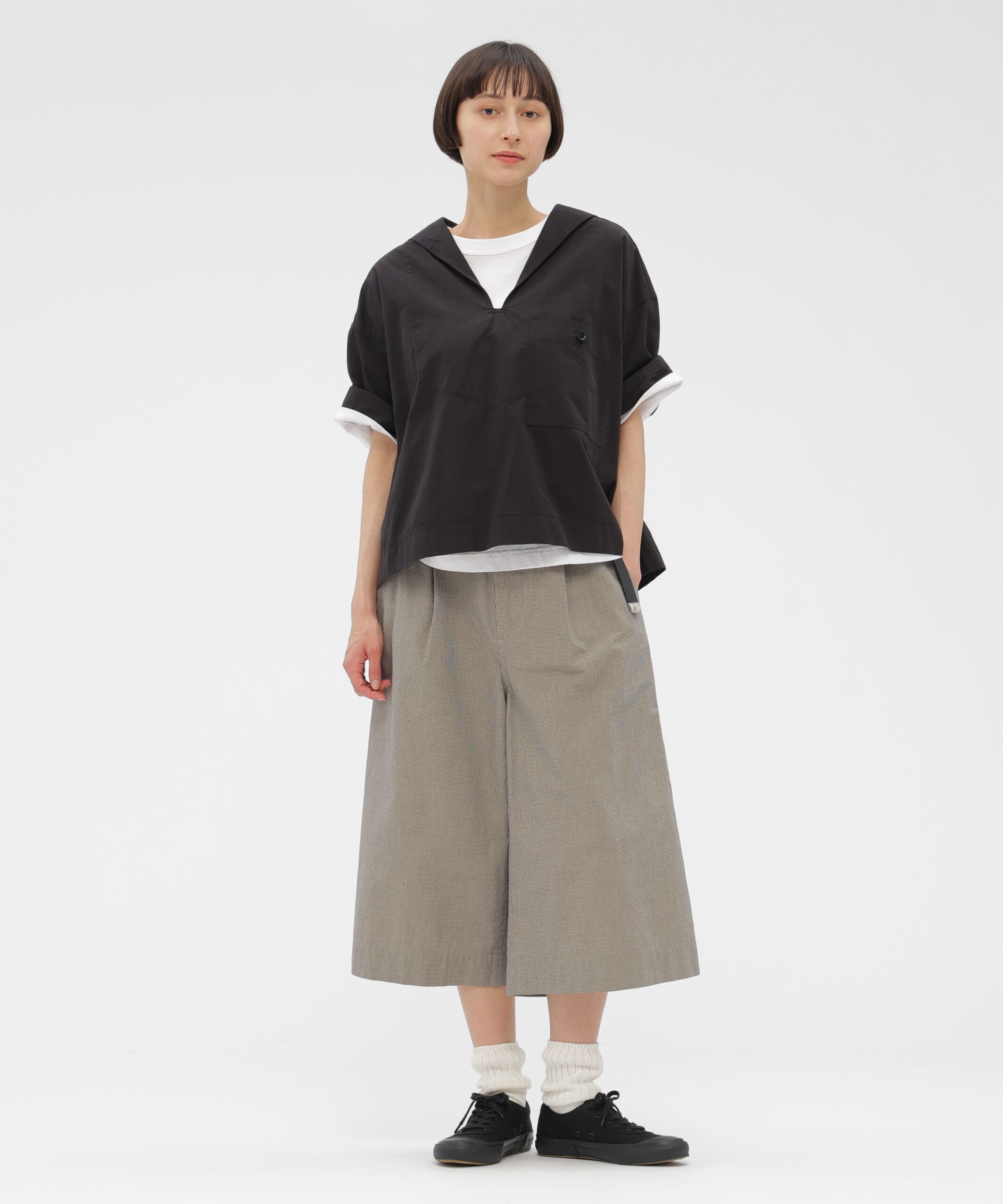 MHL.「CHEF CHECK COTTON TROUSERS」|その他|BLACK