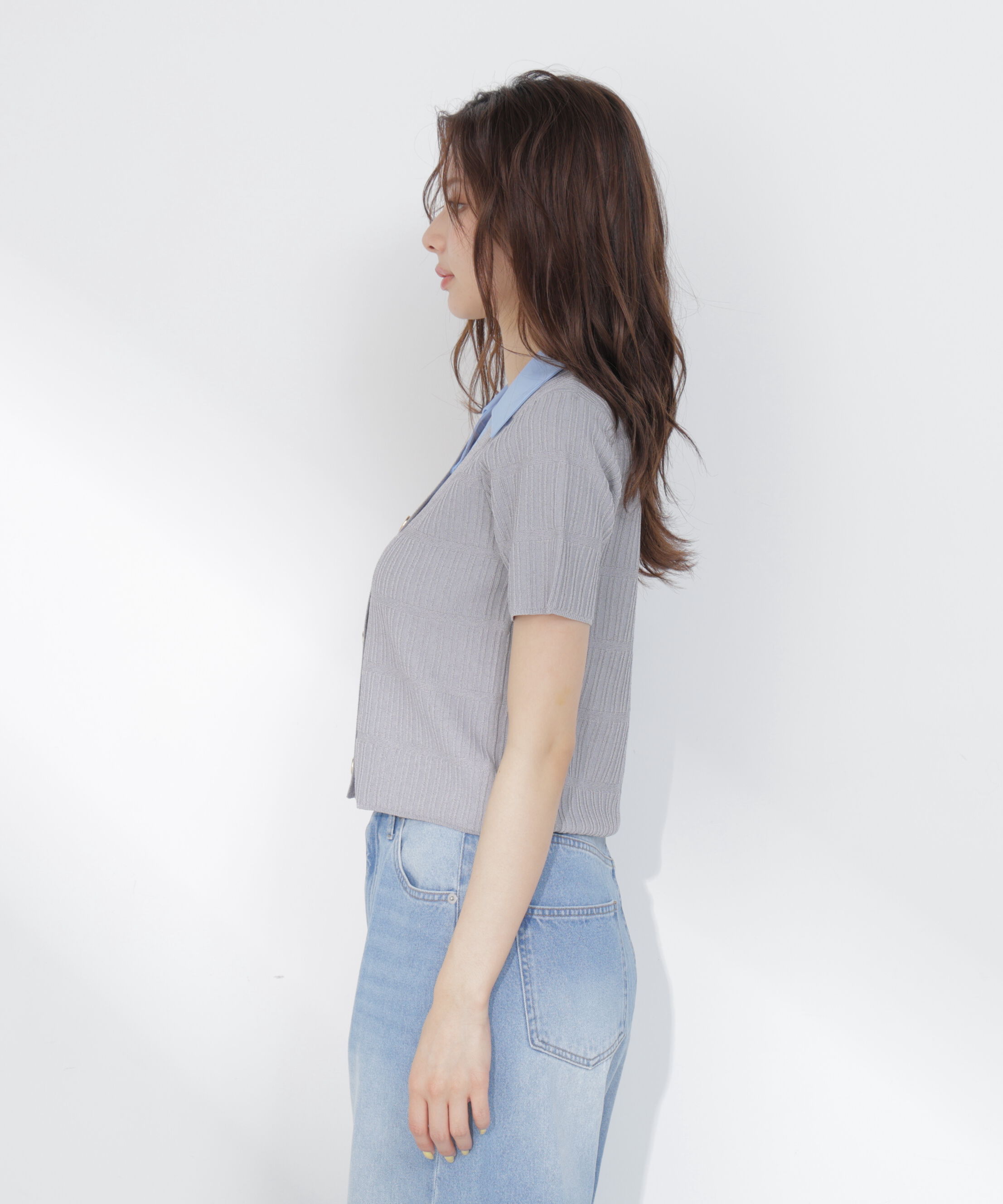PROPORTION BODY DRESSING「変わり編み襟付きニットトップス」|ニット・セーター|