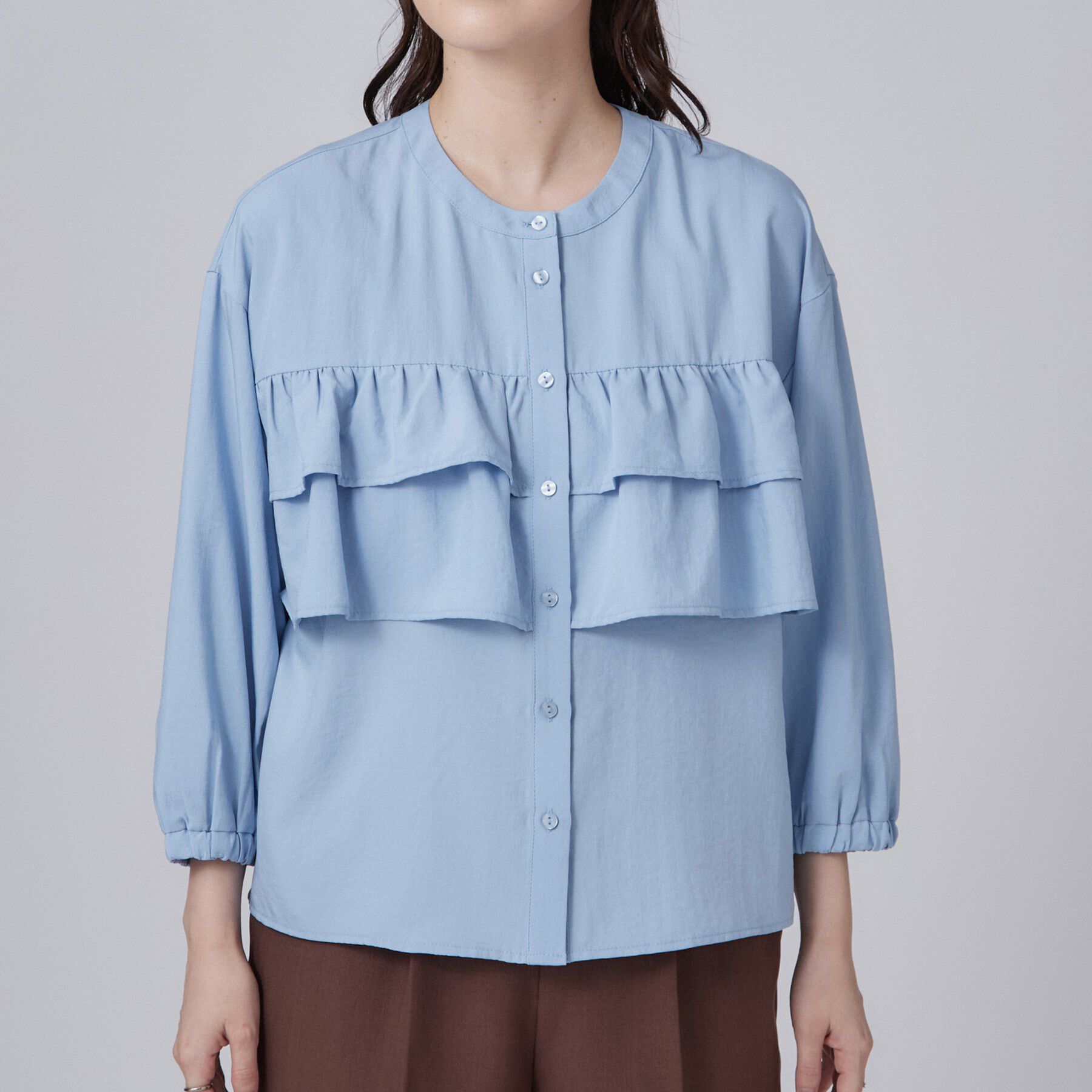 SHOO･LA･RUE「フロントティアードブラウス」|シャツ・ブラウス|