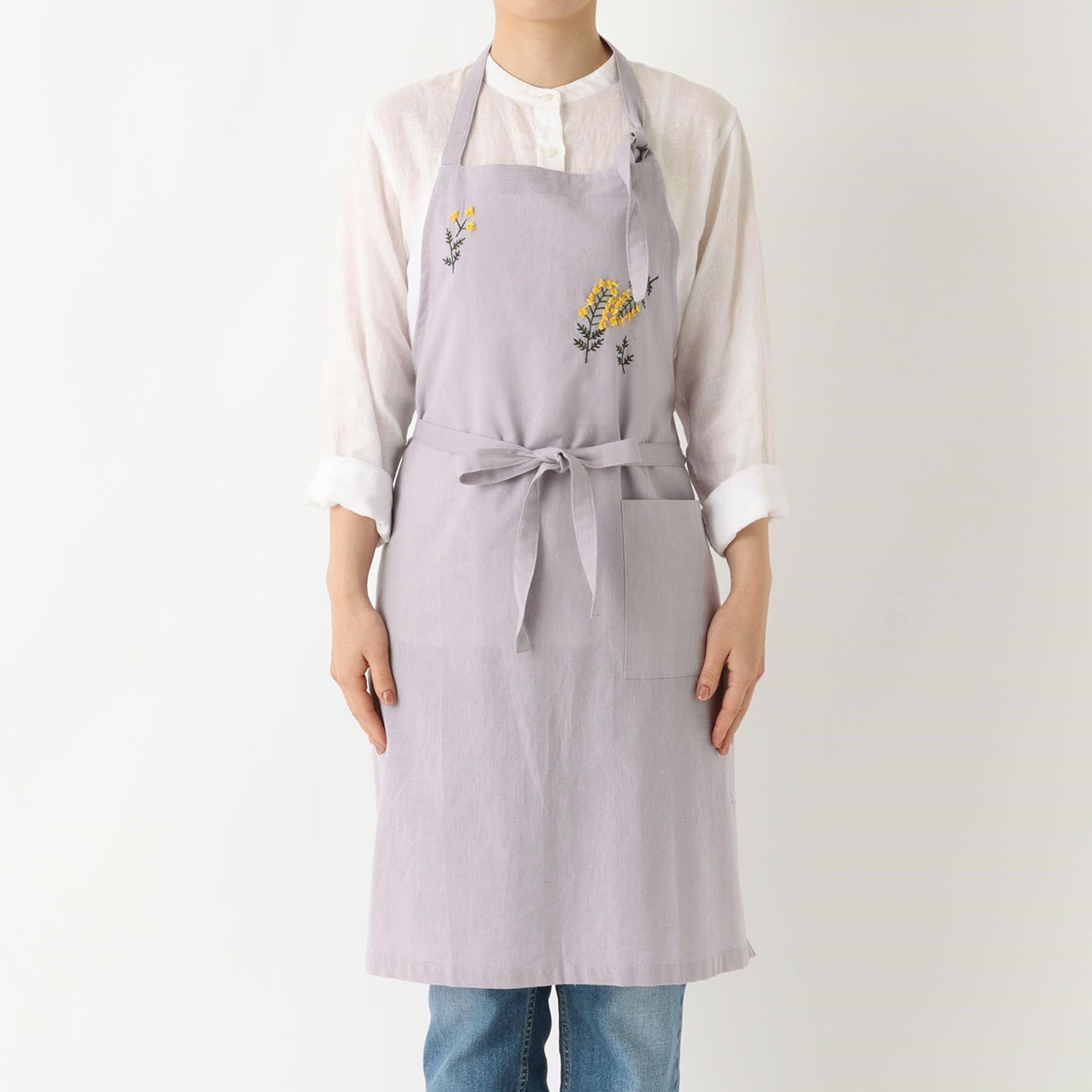 212 KITCHEN STORE「刺繍フラワー ミモザ フルエプロン LPU ＜212Kオリジナル＞」|食器・キッチングッズ|