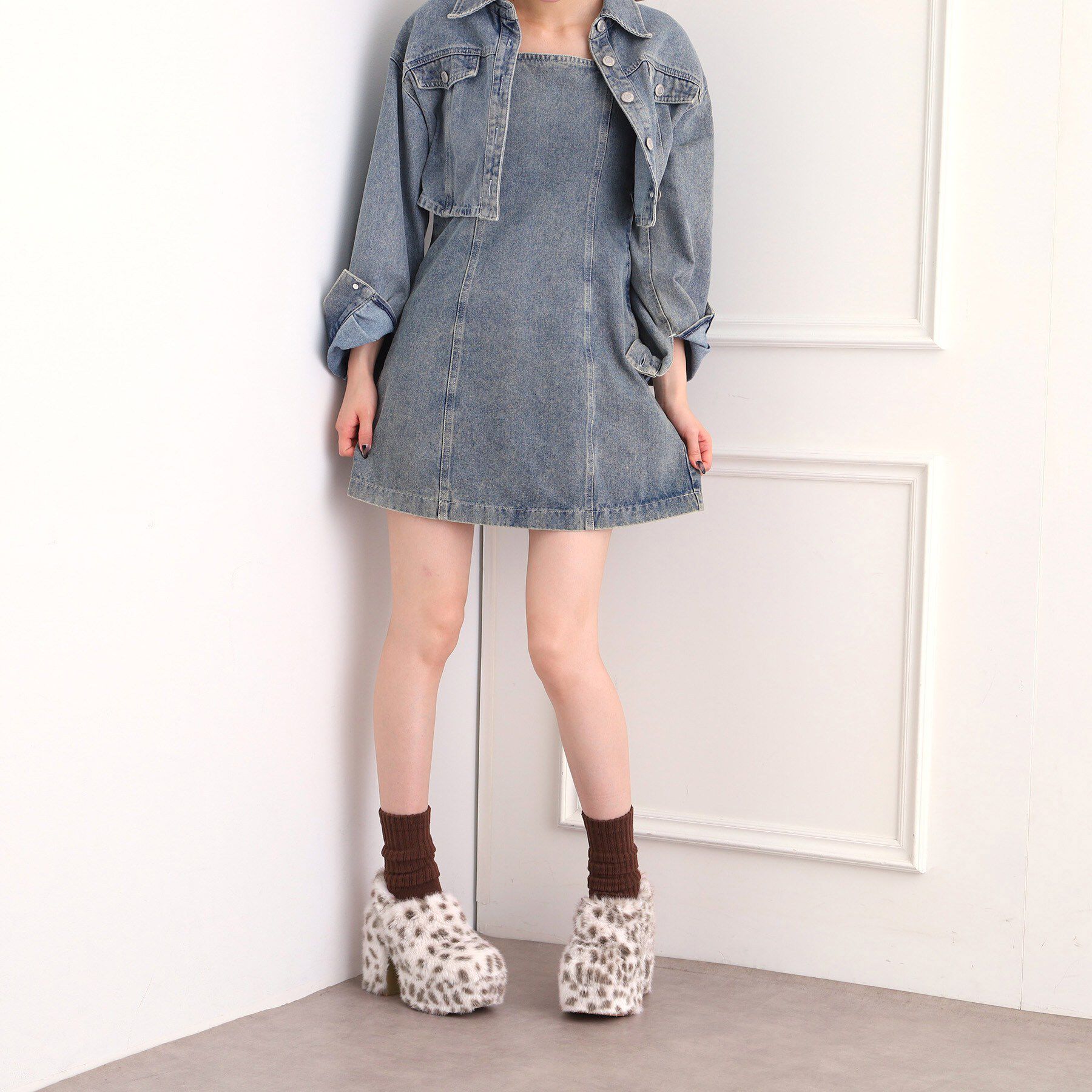 ESPERANZA「【ラク盛り／約12cm】フェイクファーサボ」|パンプス|