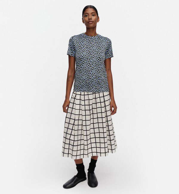 Marimekko「Sykkyra Pikku Vikuri Tシャツ」|シャツ・ブラウス|ﾗｲﾄﾌﾞﾙｰ&times;ﾀﾞｰｸﾌﾞﾙｰ