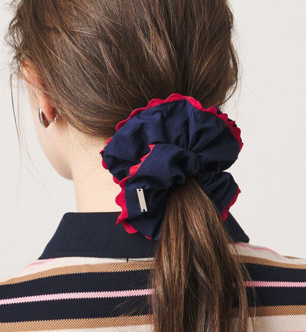 UNITED ARROWS「バイカラー パイピング シュシュ」|ヘアゴム・シュシュ|NAVY