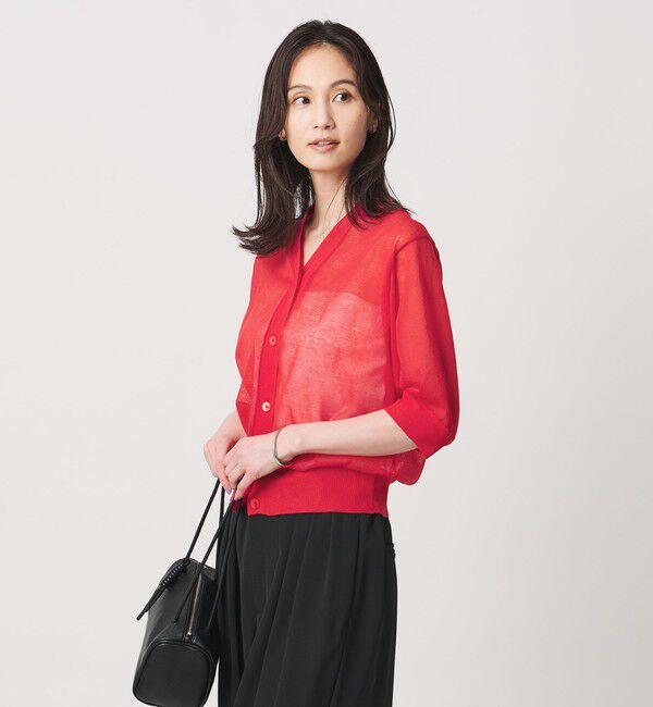 UNITED ARROWS「シアー Vネック カーディガン ‐ウォッシャブル‐」|カーディガン|
