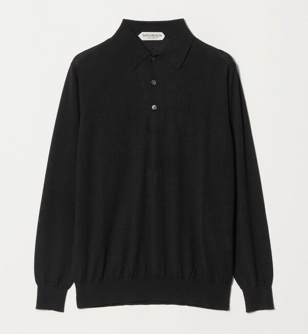 UNITED ARROWS「＜SOVEREIGN＞ ハイゲージ ニット ポロシャツ」|ニット・セーター|BLACK