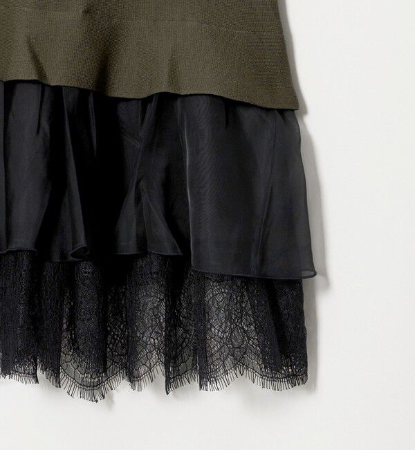 UNITED ARROWS「オーガンジー レース コンビ ニット ‐ウォッシャブル‐」|ニット・セーター|