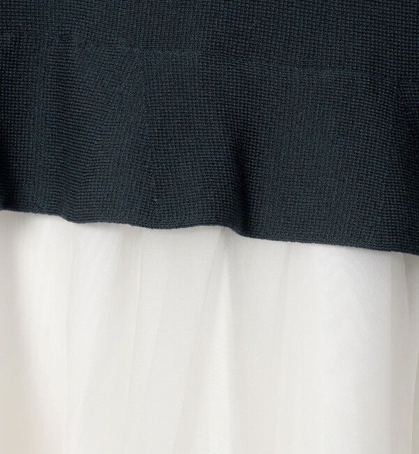 UNITED ARROWS「オーガンジー レース コンビ ニット ‐ウォッシャブル‐」|ニット・セーター|