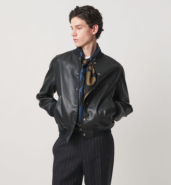 UNITED ARROWS「レザーライク ボンバージャケット」|ブルゾン・スタジャン|