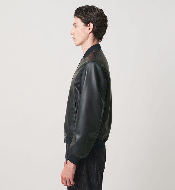 UNITED ARROWS「レザーライク ボンバージャケット」|ブルゾン・スタジャン|