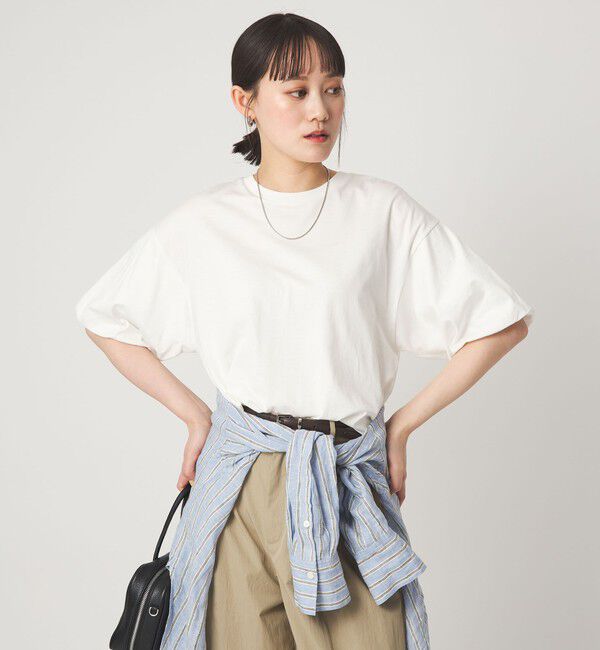 UNITED ARROWS green label relaxing「ギャザースリーブ プルオーバー カットソー」|Tシャツ・カットソー|OFF WHITE