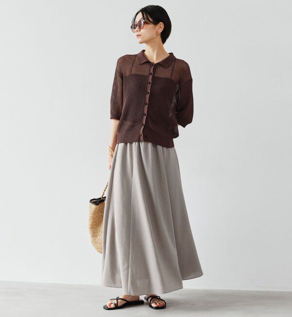 UNITED ARROWS green label relaxing「［size SHORT/TALLあり］ドライクロス フレアスカート マシンウォッシャブル  通気性」|フレア|