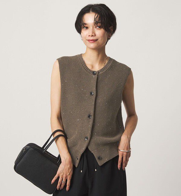 UNITED ARROWS green label relaxing「スパンコール ニット ボタン ベスト」|ベスト・ジレ|