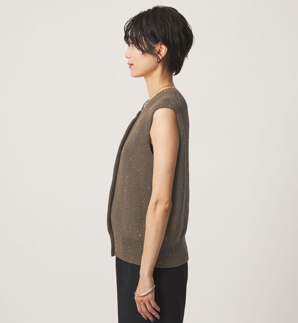 UNITED ARROWS green label relaxing「スパンコール ニット ボタン ベスト」|ベスト・ジレ|
