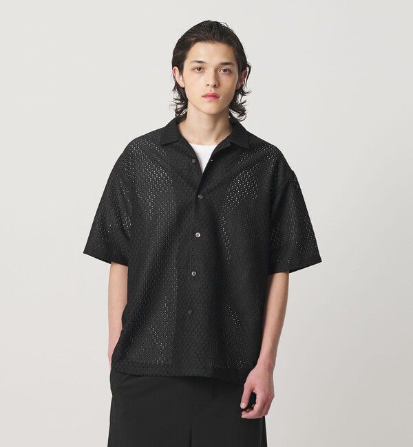 MONKEY TIME「アイレットラッセル オープンカラー シャツ」|シャツ・ブラウス|NAVY