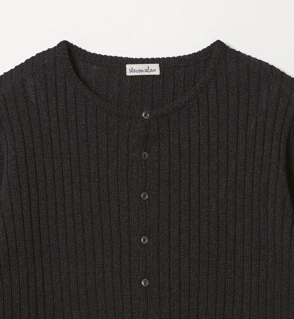 STEVEN ALAN「＜Steven Alan＞リブ ショートスリーブ カーディガン」|カーディガン|
