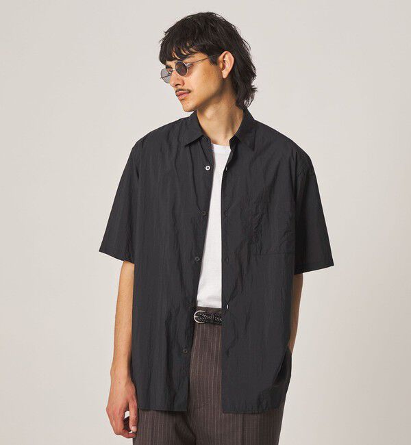 STEVEN ALAN「＜Steven Alan＞ エアリーナイロン レギュラーカラー ショートスリーブ シャツ BOX」|シャツ・ブラウス|