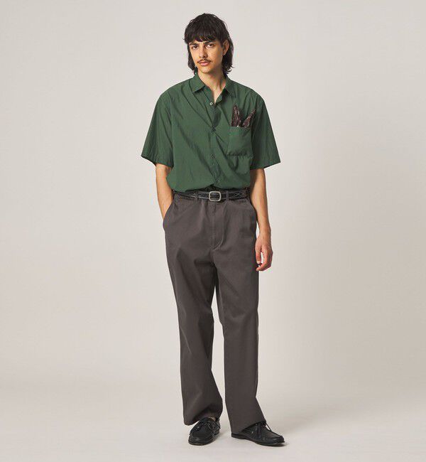 STEVEN ALAN「＜Steven Alan＞ エアリーナイロン レギュラーカラー ショートスリーブ シャツ BOX」|シャツ・ブラウス|