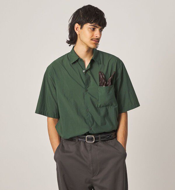 STEVEN ALAN「＜Steven Alan＞ エアリーナイロン レギュラーカラー ショートスリーブ シャツ BOX」|シャツ・ブラウス|