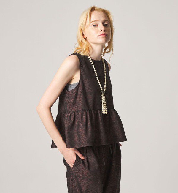 STEVEN ALAN「＜Steven Alan＞ジャガード タンクトップ ブラウス」|シャツ・ブラウス|WINE