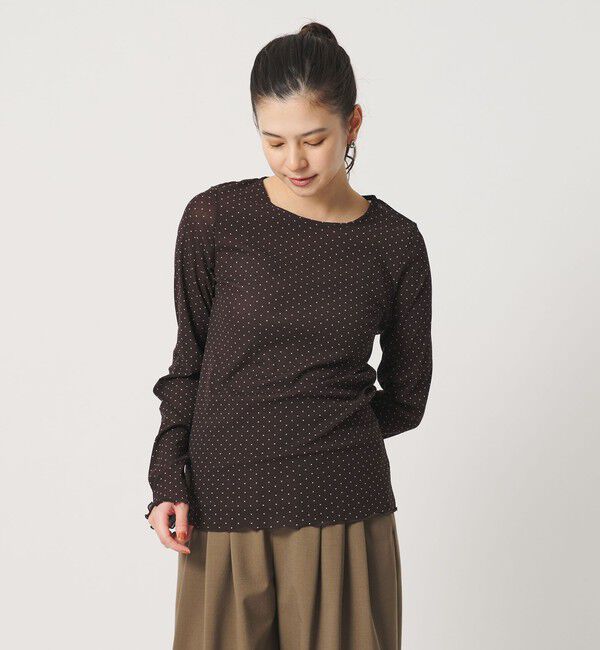 BEAUTY&YOUTH UNITED ARROWS「ドット チュール ロングスリーブ カットソー」|Tシャツ・カットソー|