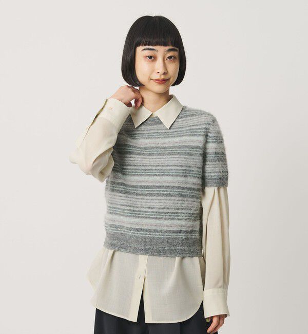 BEAUTY&YOUTH UNITED ARROWS「アルパカブレンド フェザーヤーン ボーダー ニットプルオーバー」|ニット・セーター|