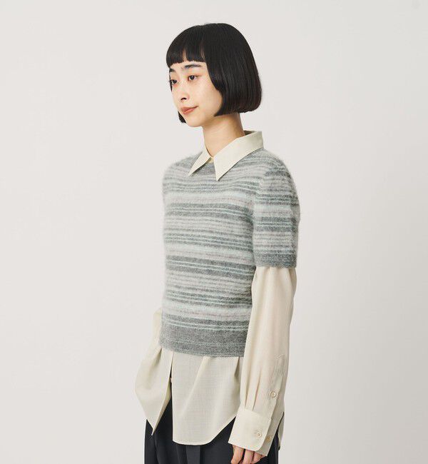 BEAUTY&YOUTH UNITED ARROWS「アルパカブレンド フェザーヤーン ボーダー ニットプルオーバー」|ニット・セーター|