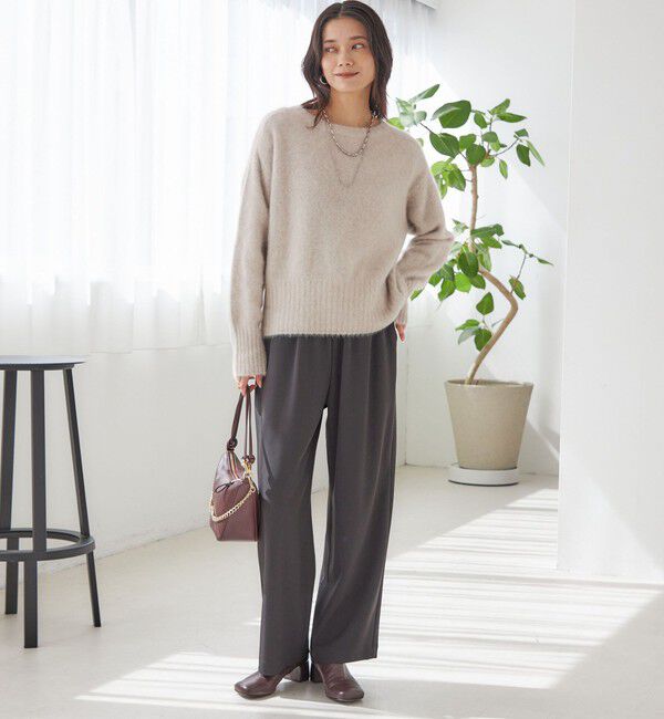 SHIPS for women「〈UVカット/防シワ加工〉梳毛調 ストレッチ ドロスト パンツ」|その他|