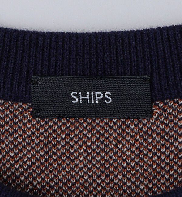 SHIPS「SHIPS:〈洗濯機可能〉 コットン カシミヤ チェック クルーネック ニット」|ニット・セーター|