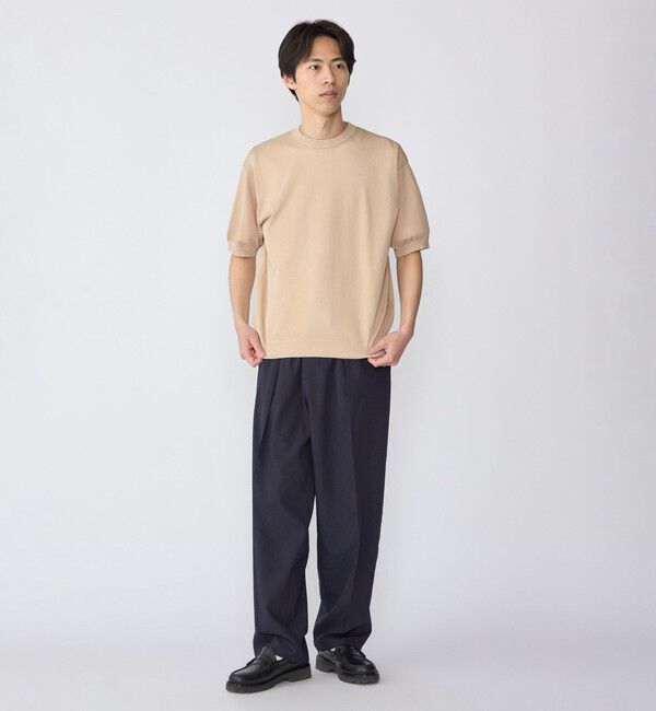 SHIPS「SHIPS: 〈手洗い可能〉和紙 クルーネック ニット Tシャツ」|Tシャツ・カットソー|