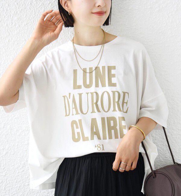 SHIPS for women「【SHIPS別注】81BRANCA: 5分袖 ロゴ・フォト TEE」|Tシャツ・カットソー|ライトホワイト