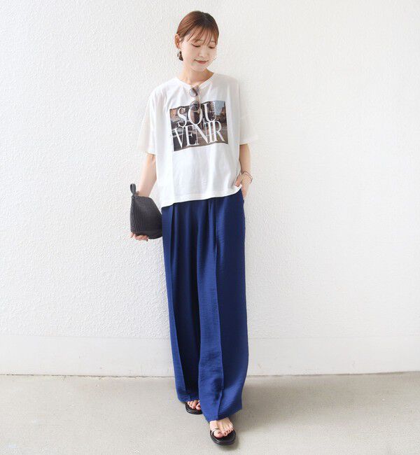 SHIPS for women「【SHIPS別注】81BRANCA: 5分袖 ロゴ・フォト TEE」|Tシャツ・カットソー|