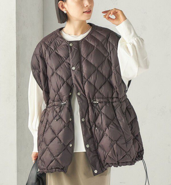 SHIPS for women「《予約》【SHIPS別注】TAION: 〈手洗い可能〉ケープ ダウン ベスト」|ダウンベスト・ベスト|ブラウン