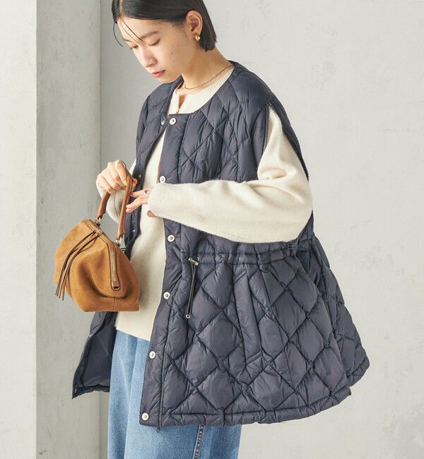 SHIPS for women「《予約》【SHIPS別注】TAION: 〈手洗い可能〉ケープ ダウン ベスト」|ダウンベスト・ベスト|ネイビー