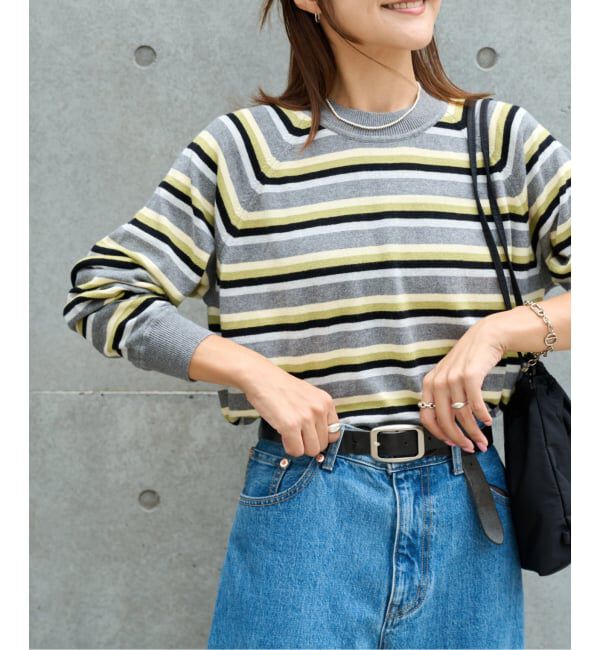 OUTDOOR PRODUCTS Usual Things「≪予約≫コットンカシミヤMIXマルチボーダーニット」|ニット・セーター|