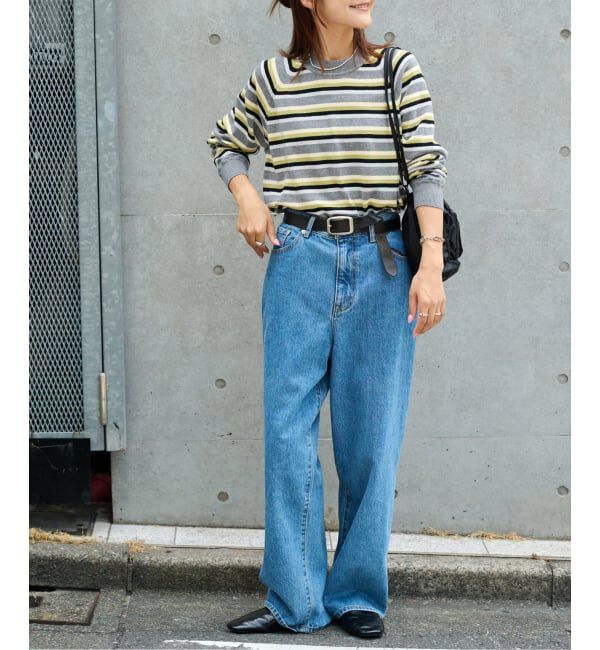 OUTDOOR PRODUCTS Usual Things「≪予約≫コットンカシミヤMIXマルチボーダーニット」|ニット・セーター|